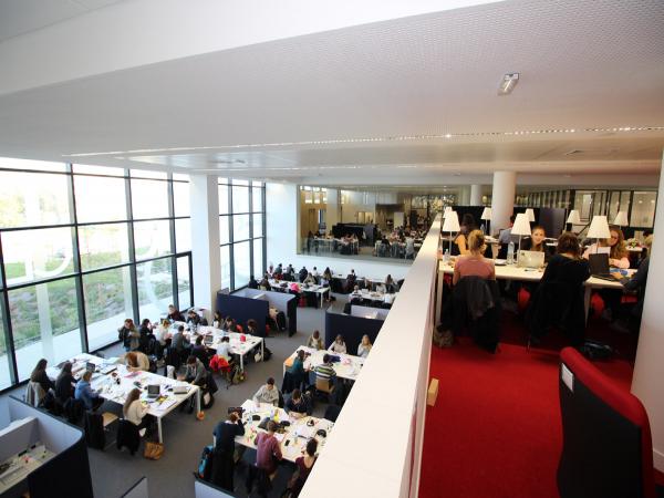 vue de la salle de travail de la bibliothèque