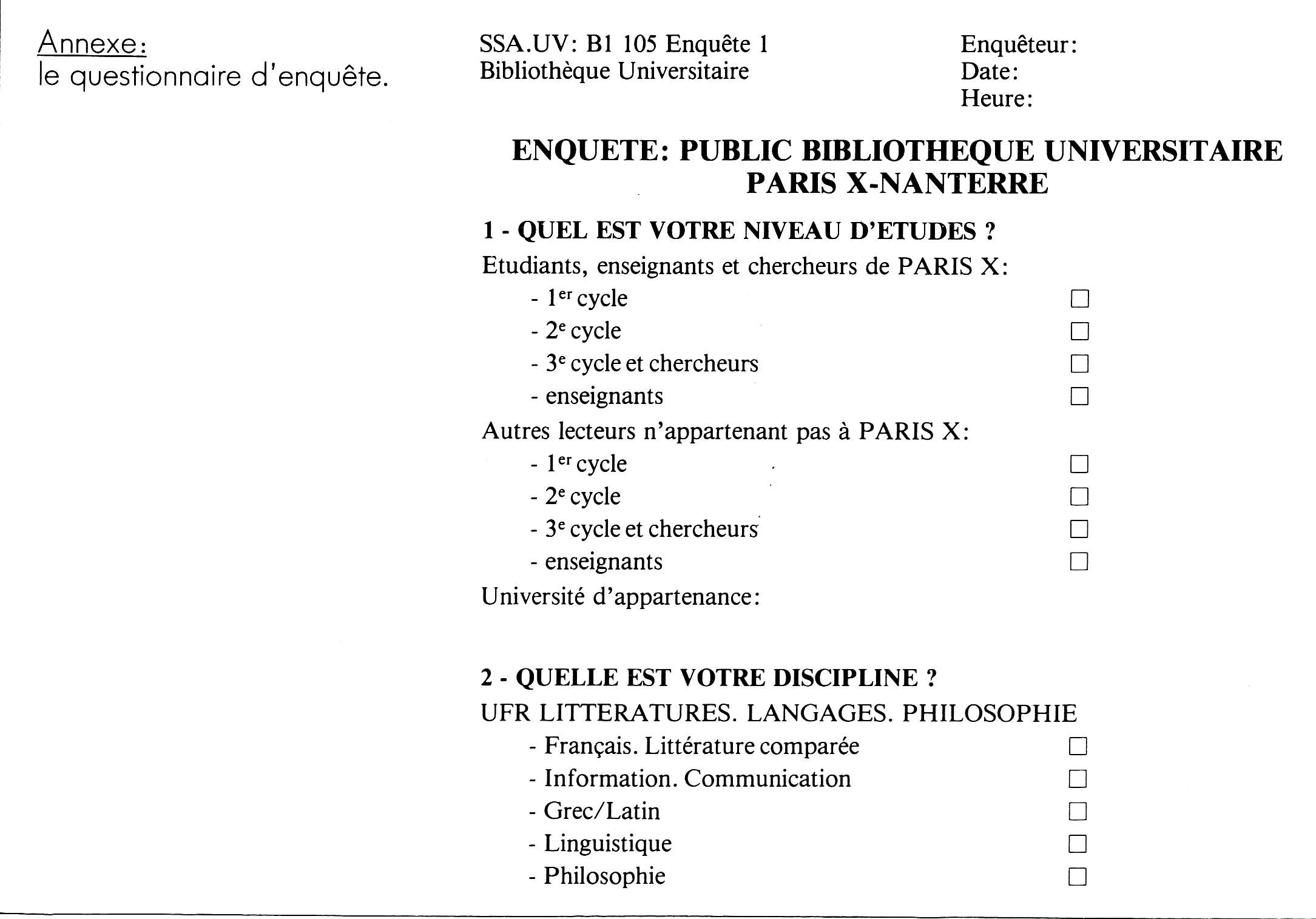 Questionnaire D Enquete Partie 1 Le Notice Bibliographique Enssib