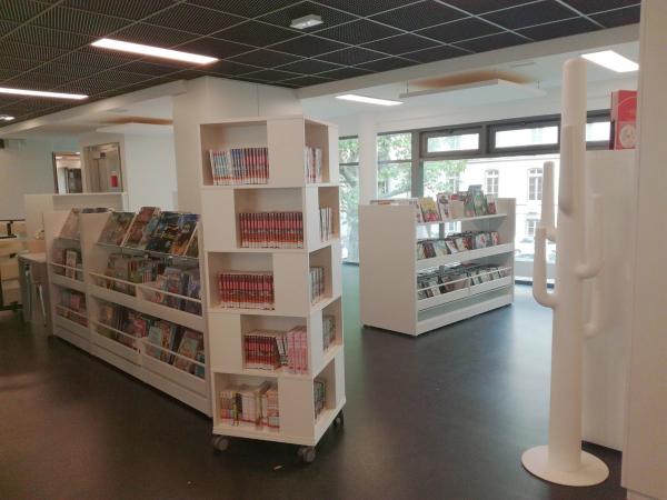 vue de l'espace BD/Manga de la bibliothèque