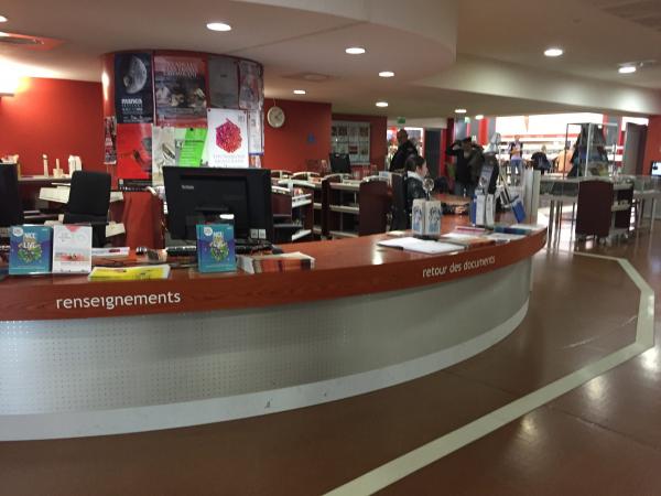 vue de l'espace accueil de la bibliothèque